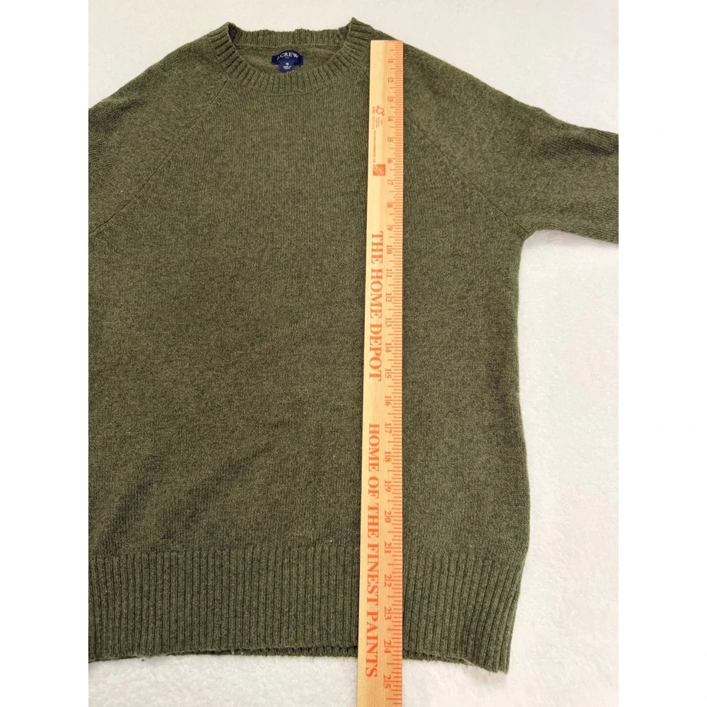 J.Crew Men's Olive Lambswool Blend Sweater Heritage Prep Quiet Luxury Size S EUC